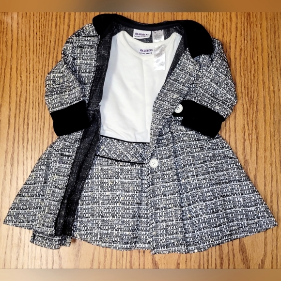 EUC Blueberi Boulevard Tweed Coat Matching Dress Set Size 2T - Picture 2 of 4